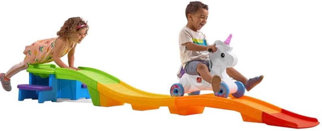 Step2 Up & Down Roller Coaster Kids Ride On Toy, Push Car, Indoor/Outdoor Playset, Made of Durable Plastic, Max Weight 50 lbs., For Toddlers 2-5 Years Old, Multicolor