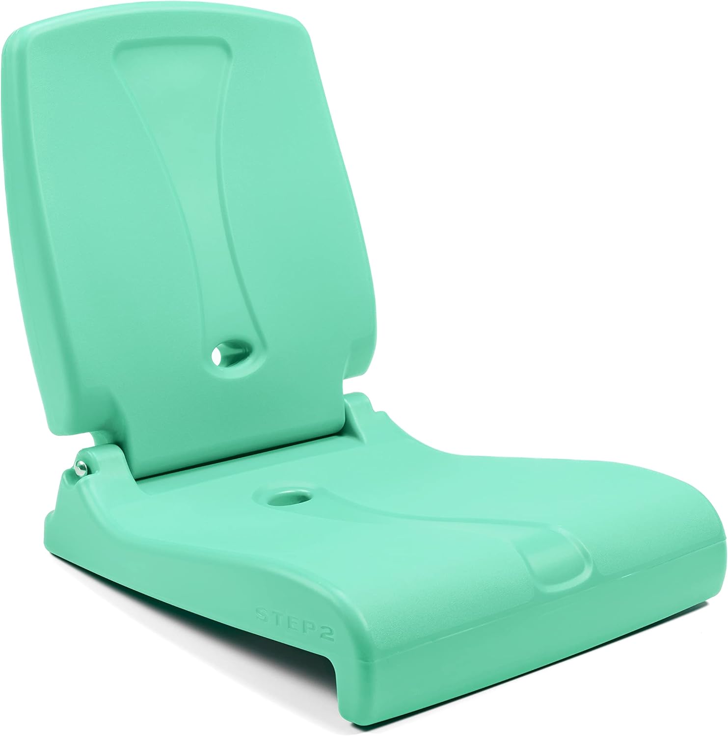 Step2 Folding Flip Seat, Lightweight Portable Outdoor Chair for Poolside, Camping, Beach, Boats, Tailgates, Durable Ground Chair with Back Support for Adults, Capri Blue