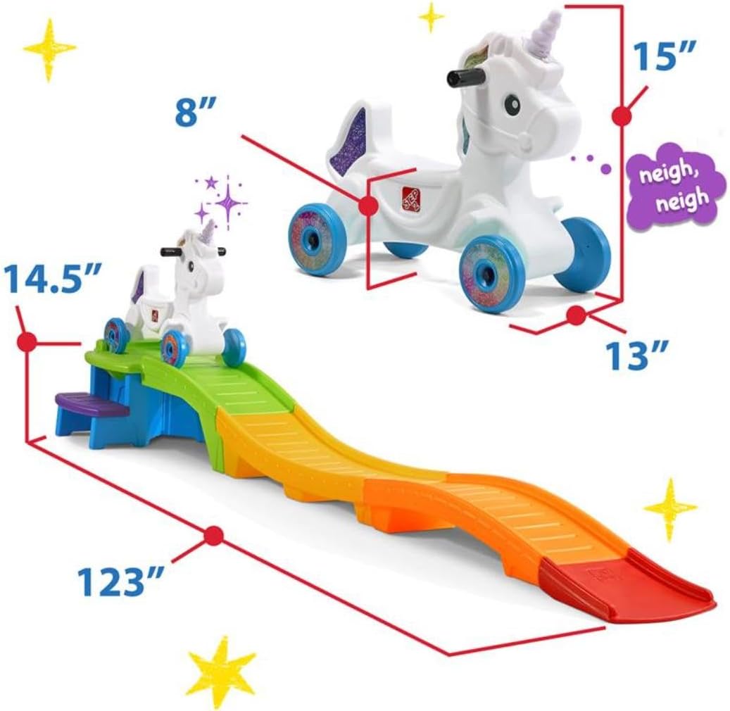 Step2 Up & Down Roller Coaster Kids Ride On Toy, Push Car, Indoor/Outdoor Playset, Made of Durable Plastic, Max Weight 50 lbs., For Toddlers 2-5 Years Old, Multicolor