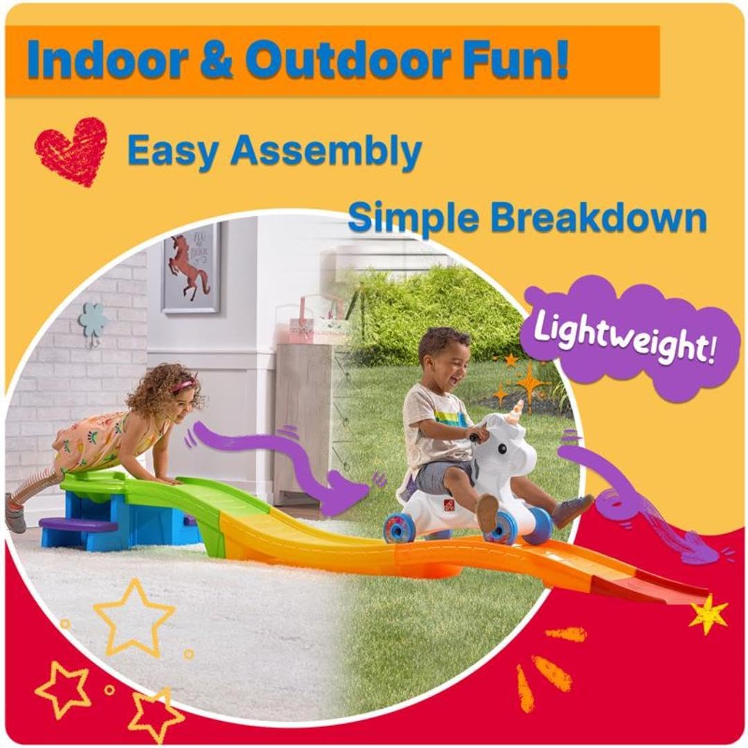 Step2 Up & Down Roller Coaster Kids Ride On Toy, Push Car, Indoor/Outdoor Playset, Made of Durable Plastic, Max Weight 50 lbs., For Toddlers 2-5 Years Old, Multicolor