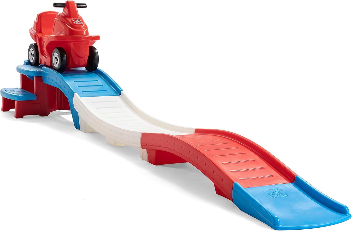 Step2 Up & Down Roller Coaster Kids Ride On Toy, Push Car, Indoor/Outdoor Playset, Made of Durable Plastic, Max Weight 50 lbs., For Toddlers 2-5 Years Old, Multicolor