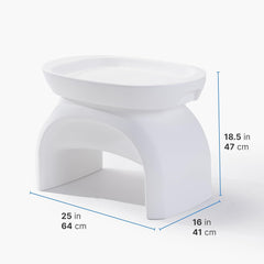 Step2 Vero Side Table with Serving Tray, Outdoor/Indoor Waterproof Patio Furniture, Use in Pools Up to 9" Water or Poolside Ledge, Made of Durable Plastic, Integrated Weight System, White