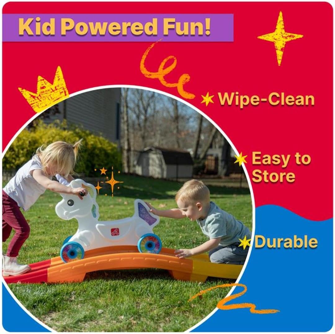 Step2 Up & Down Roller Coaster Kids Ride On Toy, Push Car, Indoor/Outdoor Playset, Made of Durable Plastic, Max Weight 50 lbs., For Toddlers 2-5 Years Old, Multicolor