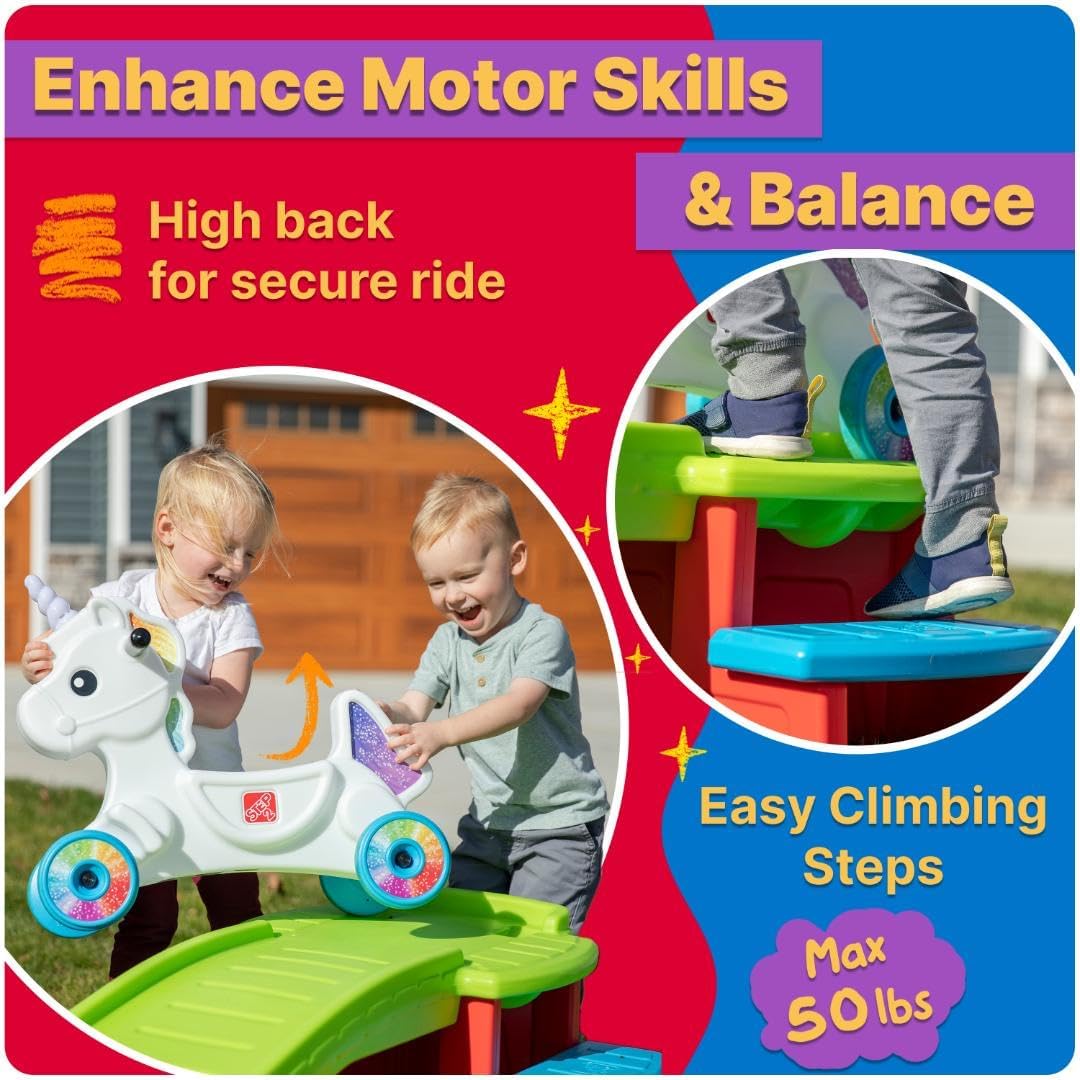 Step2 Up & Down Roller Coaster Kids Ride On Toy, Push Car, Indoor/Outdoor Playset, Made of Durable Plastic, Max Weight 50 lbs., For Toddlers 2-5 Years Old, Multicolor