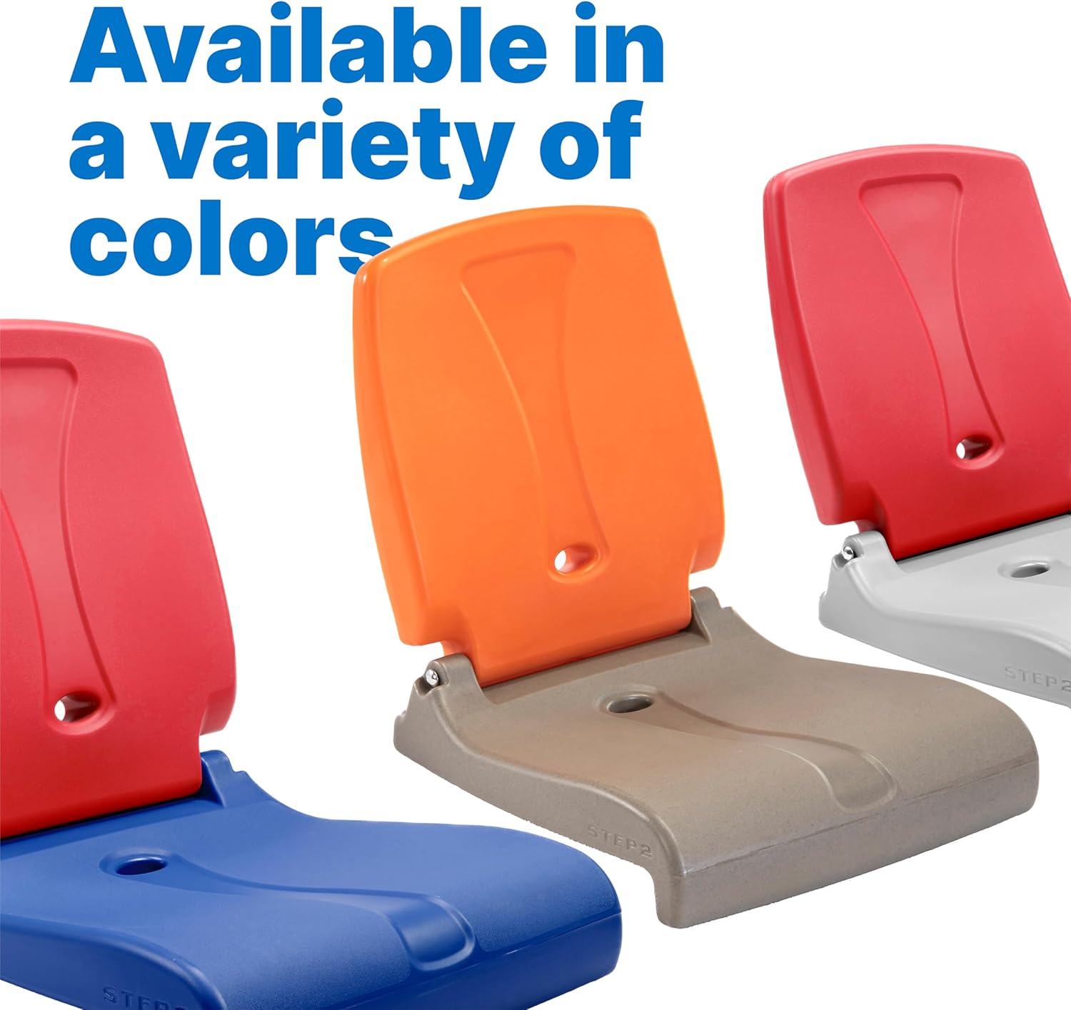 Step2 Folding Flip Seat, Lightweight Portable Outdoor Chair for Poolside, Camping, Beach, Boats, Tailgates, Durable Ground Chair with Back Support for Adults, Capri Blue