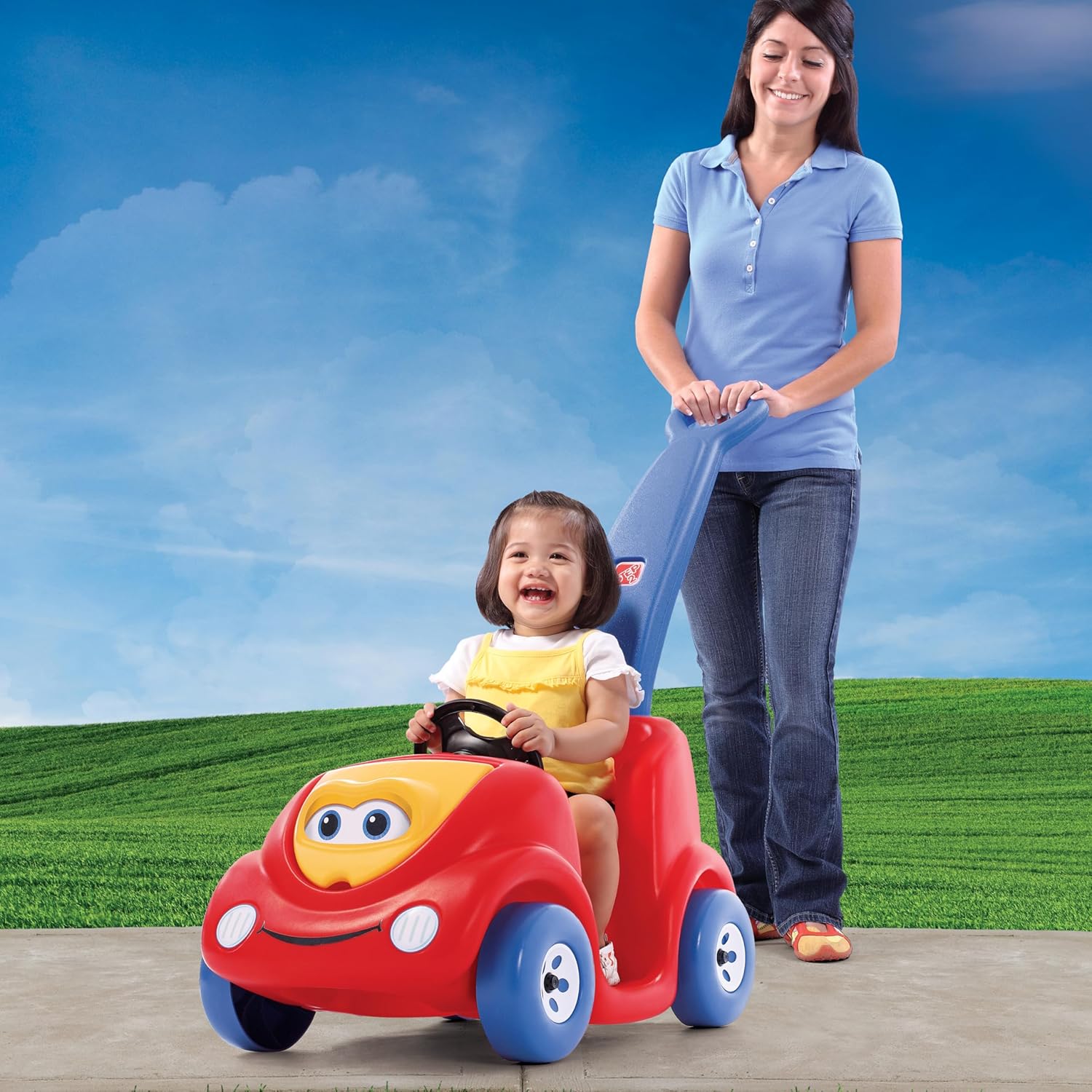 Step2 Push Around Buggy Kids Push Car, Ride On Toy, Stroller Substitute, Includes Seat Belt & Horn, Made of Durable Plastic, Max Weight 50 lbs., For Toddlers 1.5-4 Years Old, Pink