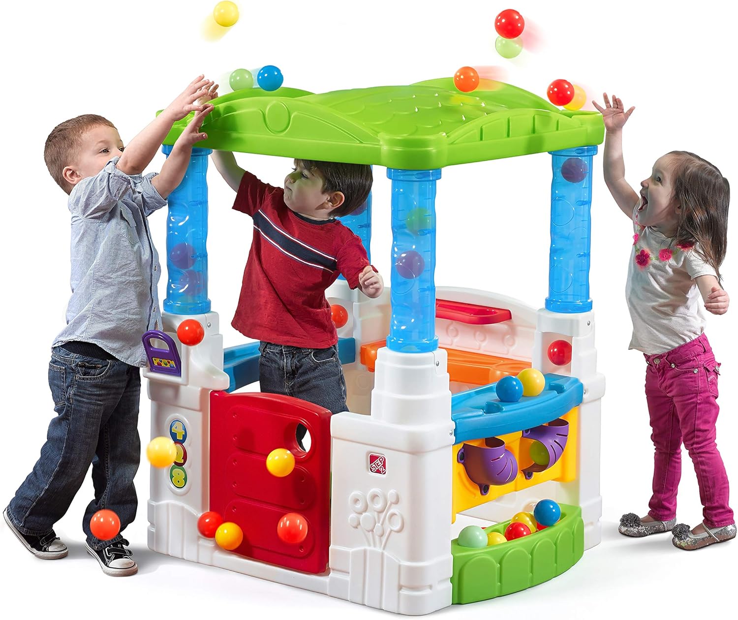 Step2 Crazy Maze Toddler Ball Pit, Kids Playhouse, Indoor/Outdoor Playset, Interactive Play with Sounds, Includes 20 Colorful Balls, Made of Durable Plastic, For Toddlers 1.5+ Years Old