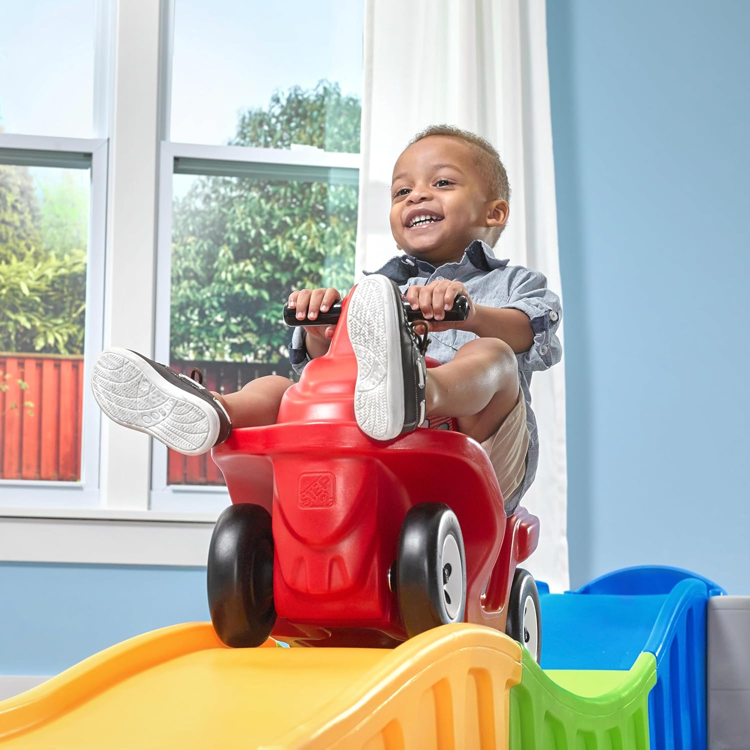 Step2 Up & Down Roller Coaster Kids Ride On Toy, Push Car, Indoor/Outdoor Playset, Made of Durable Plastic, Max Weight 50 lbs., For Toddlers 2-5 Years Old, Multicolor