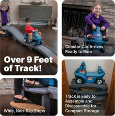 Step2 Up & Down Roller Coaster Kids Ride On Toy, Push Car, Indoor/Outdoor Playset, Made of Durable Plastic, Max Weight 50 lbs., For Toddlers 2-5 Years Old, Multicolor