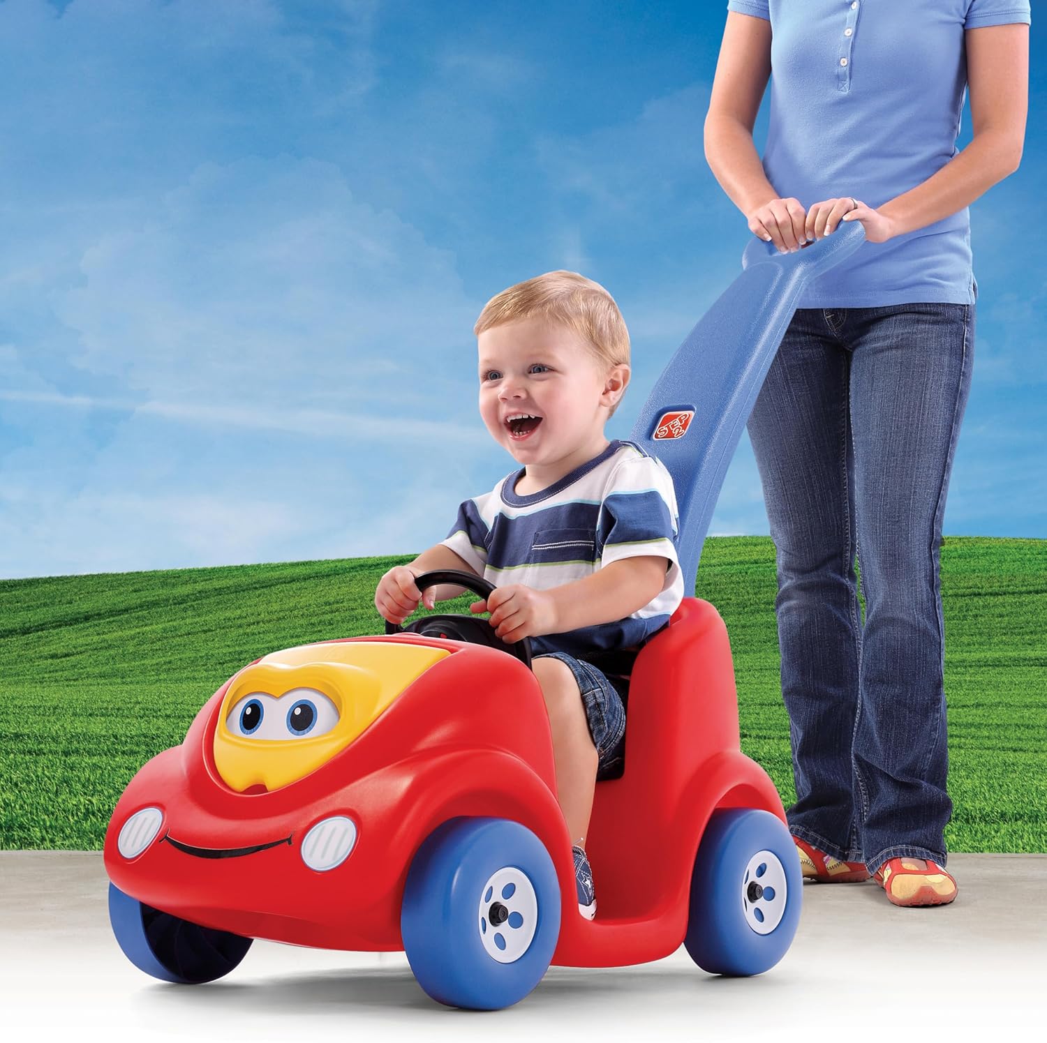 Step2 Push Around Buggy Kids Push Car, Ride On Toy, Stroller Substitute, Includes Seat Belt & Horn, Made of Durable Plastic, Max Weight 50 lbs., For Toddlers 1.5-4 Years Old, Pink