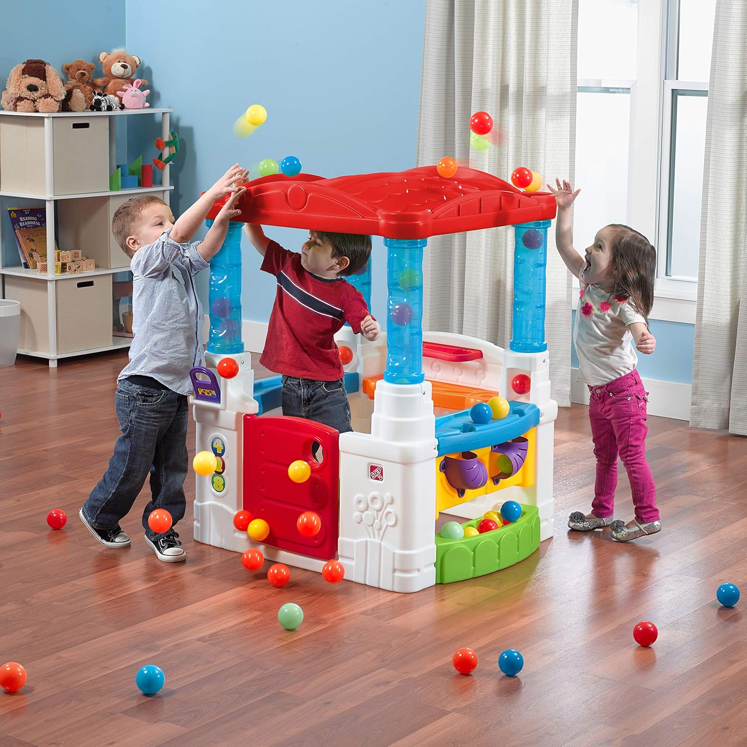 Step2 Crazy Maze Toddler Ball Pit, Kids Playhouse, Indoor/Outdoor Playset, Interactive Play with Sounds, Includes 20 Colorful Balls, Made of Durable Plastic, For Toddlers 1.5+ Years Old