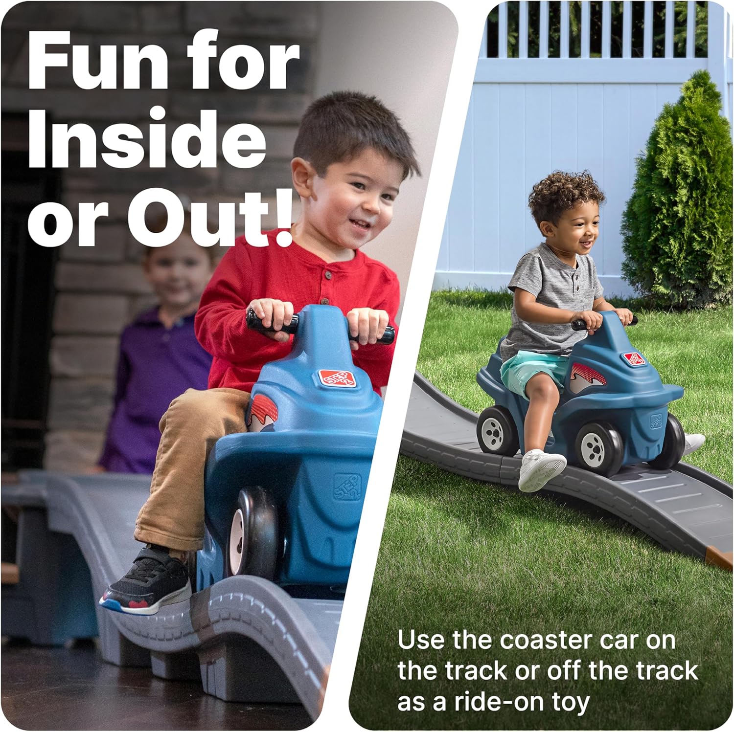 Step2 Up & Down Roller Coaster Kids Ride On Toy, Push Car, Indoor/Outdoor Playset, Made of Durable Plastic, Max Weight 50 lbs., For Toddlers 2-5 Years Old, Multicolor