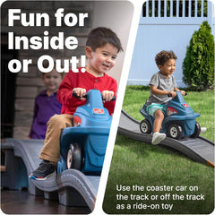 Step2 Up & Down Roller Coaster Kids Ride On Toy, Push Car, Indoor/Outdoor Playset, Made of Durable Plastic, Max Weight 50 lbs., For Toddlers 2-5 Years Old, Multicolor